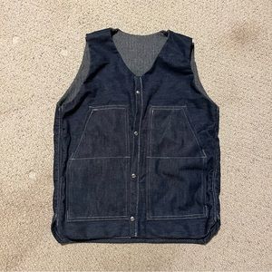 Raw Denim Wool Lined Vest